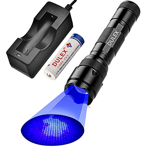 Product Cover DULEX Black Light Flashlight, High Intensity 395 - 410 nm UV Blacklight Ultraviolet Led Flashlights with charger for Leak Detector, Pet Urine Stain, Scorpion, Bed Bug