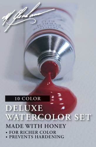 Product Cover M. Graham GRM-33-10SET Intermediate 10-Color Watercolor Paint Set, 1/2-Ounce Tube