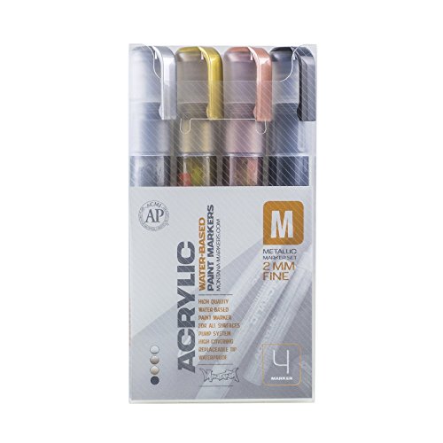 Product Cover Montana Acrylic 4-Color Metallic Marker Set, Fine (061337)