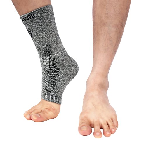 Product Cover Vital Salveo- Open Toes Compression Germanium and Bamboo Charcoal Ankle Sleeve/Brace with Arch Support, Eases Swelling and Achilles Tendon (1PC)-Large