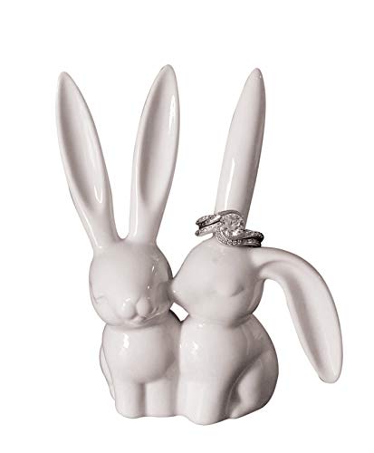 Product Cover Creative Co-op White Ceramic Bunny Ring Holder, 3
