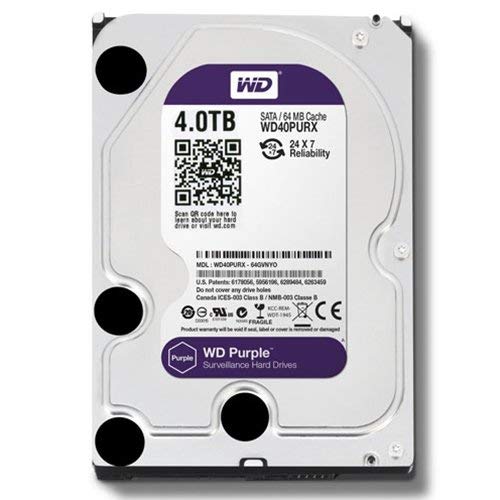 Product Cover WD Purple 4TB Surveillance Hard Disk Drive - 5400 RPM Class SATA 6 Gb/s 64MB Cache 3.5 Inch - WD40PURX
