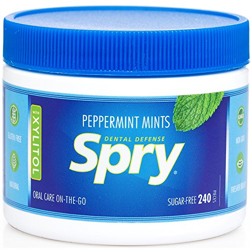 Product Cover Spry Natural Peppermint Xylitol Mints - On-The-Go Oral Care Sugar Free Mints - 240 Count (2 Pack)