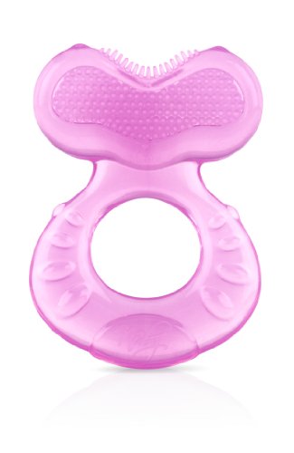Product Cover Nuby Silicone Teethe-eez Teether with Bristles, Includes Hygienic Case, Pink