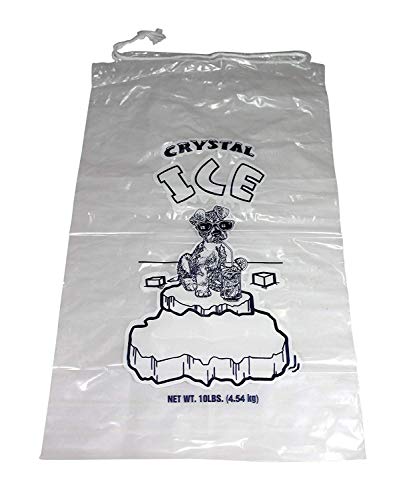 Product Cover Pinnacle Mercantile Plastic Ice Bags 10 Lb. With Draw String Closure Pack 100