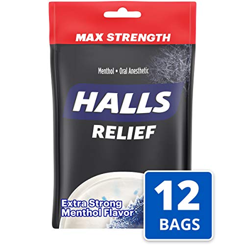 Product Cover Halls Extra Strength Intense Cool Cough Drops - with Menthol - 360 Drops (12 bags of 30 drops)
