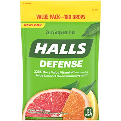Product Cover Halls Defense Citrus Vitamin C Drops - 180 Drops 180 Count (Pack of 1)