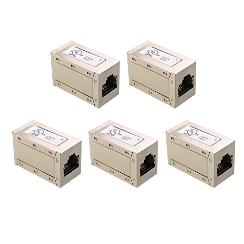 Product Cover Cable Matters UL Listed 5-Pack RJ45 Shielded Metal Cat6 in-Line Couplers in Silver