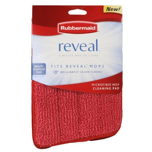 Product Cover Rubbermaid - Reveal Mop Microfiber Cleaning Pad, Red, 15