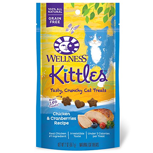 Product Cover Wellness Kittles Crunchy Natural Grain Free Cat Treats, Chicken & Cranberries, 2-Ounce Bag
