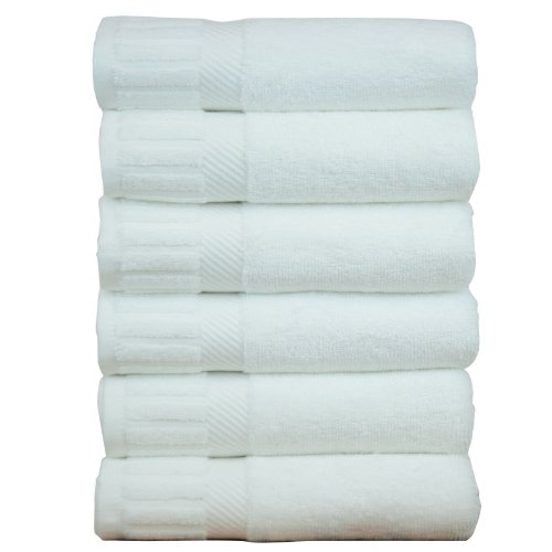 Product Cover Chakir Turkish Linens Luxury Hotel & Spa Turkish Cotton Piano (White, Hand Towel-Set of 6)