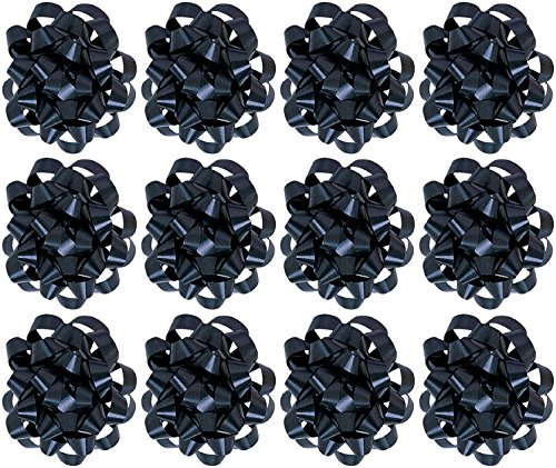 Product Cover The Gift Wrap Company  Decorative Confetti Gift Bows, Large, Black, pack of 12