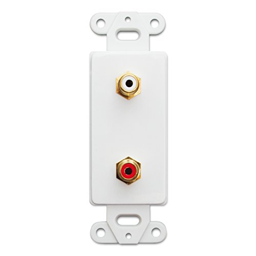 Product Cover CNE41435 Decora Wall Plate Insert, RCA Stereo Couplers (Red/White), 2 RCA Female, White
