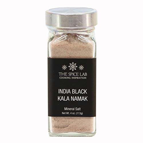 Product Cover The Spice Lab (French Jar) Indian Kala Namak Mineral Salt - Himalayan Black Salt - Vegan kala namak salt Pure and Natural Indian Black Salt Gluten Free - Vegan Tofu Scrambles - Natural Egg Taste