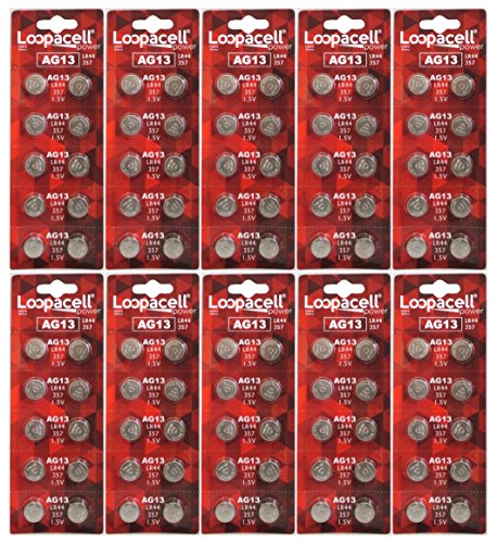 Product Cover 100 Pack LOOPACELL LR44 AG13 357 Button-Cell Batteries