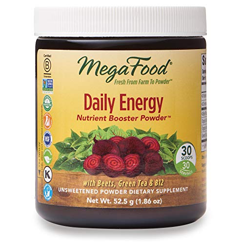 Product Cover MegaFood, Daily Energy Booster Powder, Supports Energy and Stamina, Drink Mix Supplement, Gluten Free, Vegetarian, 1.86 oz (30 Servings) (FFP)