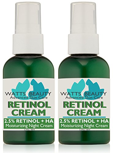 Product Cover Watts Beauty 2.5% Retinol Cream - Anti Aging Retinol Enhanced with Hyaluronic Acid, Vitamin E & Phospholipids - Works Wonders on Large Pores, Blemishes, Uneven Skin Tone, Acne, Dull Skin & Aging Skin