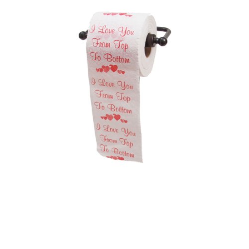 Product Cover I Love you From Top to Bottom Printed Toilet Paper Gag Gift, Funny Novelty Valentine's Day or Anniversary Present for Him or Her