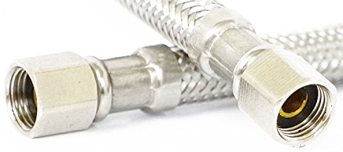 Product Cover LASCO 10-0958 20-Foot Ice Maker Water Supply Line, Braided Stainless Steel, X 1/4-Inch Female Compression, 1-Pack