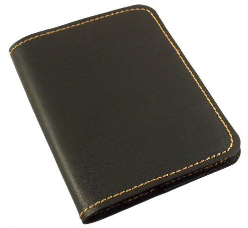 Product Cover Refillable Leather Pocket Notebook - Mini Composition Cover - Fits Standard 4.5 x 3.25 Mini Composition Book (Black)