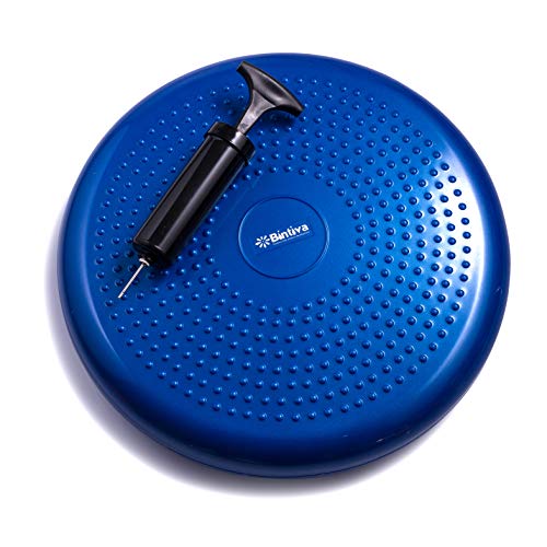 Product Cover Inflated Stability Wobble Cushion, Including Free Pump / Exercise Fitness Core Balance Disc,Blue,size: 13 inches / 33 cm diameter