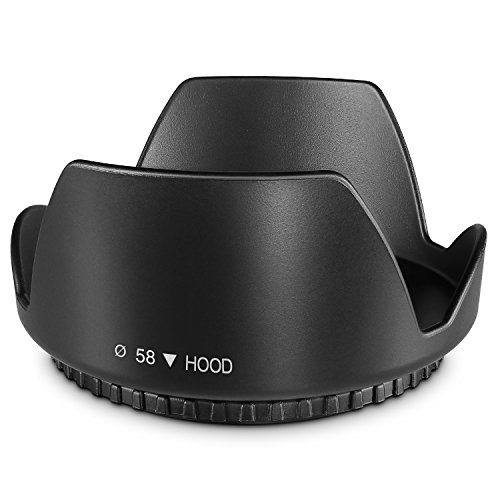 Product Cover 58MM Tulip Flower Lens Hood for Canon Rebel T5, T6, T6i, T7i, EOS 80D, EOS 77D Cameras with Canon EF-S 18-55mm f/3.5-5.6 is Lens and Select Nikon Lenses