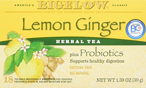 Product Cover Bigelow Tea Herbal Tea Plus Probiotics Lemon Ginger - 18 Tea Bags