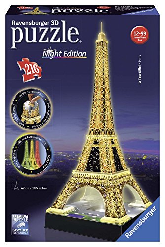 Product Cover Ravensburger Eiffel Tower - Night Edition - 216 Piece 3D Jigsaw Puzzle for Kids and Adults - Easy Click Technology Means Pieces Fit Together Perfectly