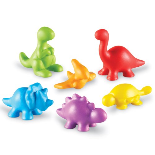 Product Cover Learning Resources Back In Time Dinosaur Counters, Assorted Shapes and Colors, Set of 72, Ages 3+