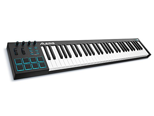 Product Cover Alesis V61 | 61 Key USB MIDI Keyboard Controller with 8 Backlit Pads, 4 Assignable Knobs and Buttons, Plus a Professional Software Suite with ProTools | First Included