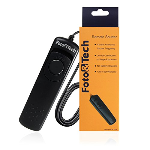 Product Cover Foto&Tech Wired Remote Shutter Release RS-60E3 Replacement for Canon T7i T6i T6S T5 T5i T4i T3i T3 T2i XT XTi SL3 SL2,EOS RP R M 77D 80D 70D 60D 700D 650D 600D 550D 500D 1100D,PowerShot G16 G15 G5 X