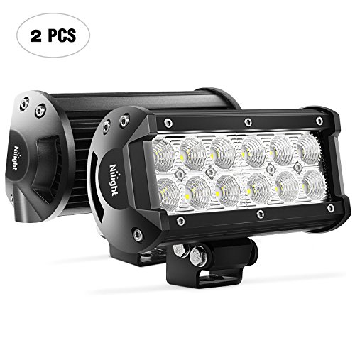 Product Cover Nilight Led Light Bar 2PCS 36w 6.5Inch Flood Led Off Road Lights Super Bright Driving Fog Light Boat Lights Driving Lights Led Work Light SUV Jeep Lamp,2 Years Warranty