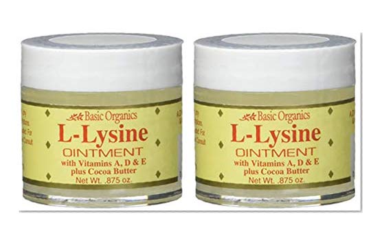 Product Cover Basic Organics L-Lysine Lip Ointment, 0.875 oz (2 Pack)