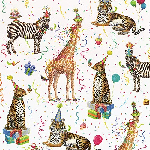 Product Cover Caspari - Christmas Gift Holiday Wrapping Paper, Party Animals