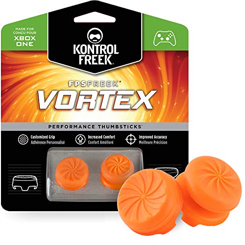 Product Cover KontrolFreek FPS Freek Vortex for Xbox One Controller | Performance Thumbsticks | 1 High-Rise Convex, 1 Mid-Rise Concave | Orange