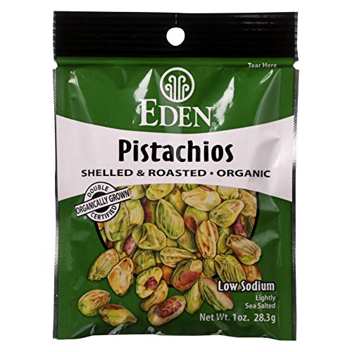 Product Cover Eden Foods Organic Shelled and Dry Roasted Pistachios, 1 Ounce - 12 per case.