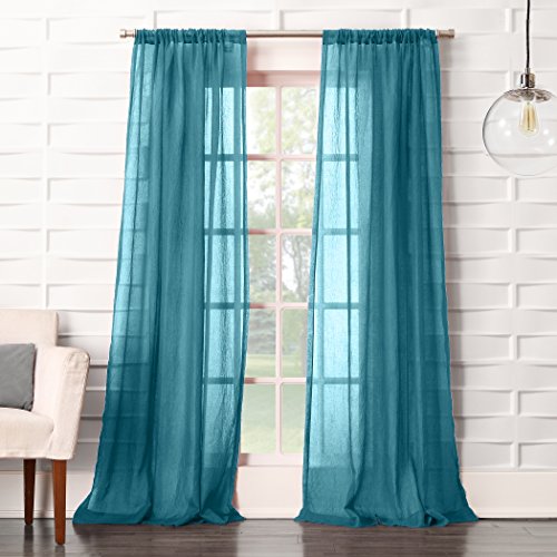 Product Cover No. 918 Tayla Crushed Texture Semi-Sheer Rod Pocket Curtain Panel, 50