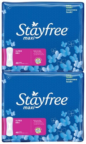 Product Cover Stayfree Super Maxi Pads - 48 Count (Pack of 2)