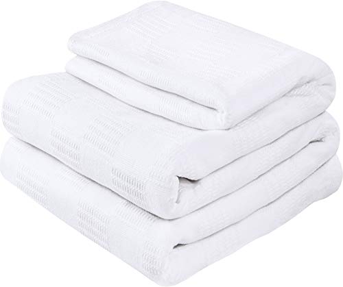 Product Cover Utopia Bedding Premium Cotton Blanket Twin/Twin XL White - Soft Breathable Thermal Blanket - Ideal for Layering Any Bed