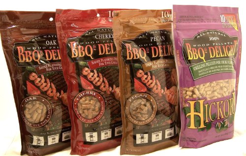 Product Cover BBQrs Delight Smoker Pellets Variety Pack, 1 Lb Bags - Oak, Cherry, Pecan, Hickory (Pack of 4)