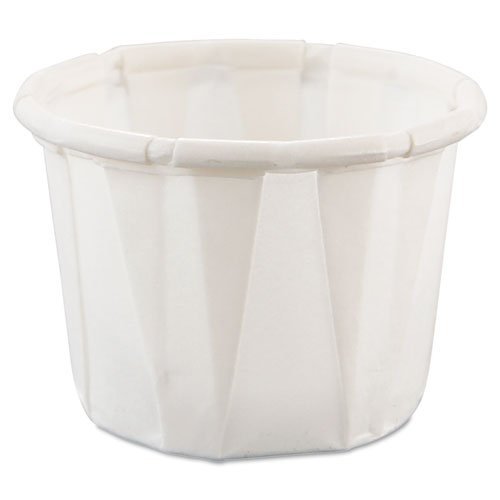 Product Cover SOLO Cup Company Treated Paper Souffle Portion Cups, 1/2 oz, White, 250 per Bag, 20 Sleeves of 250 Cups, 5000 per Case