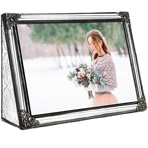 Product Cover 4x6 Picture Frame Clear Glass Wedding Photo Frame Family Anniversary Baby Keepsake Gift Vintage Home Décor J Devlin Pic 360-46H (4x6 Horizontal)