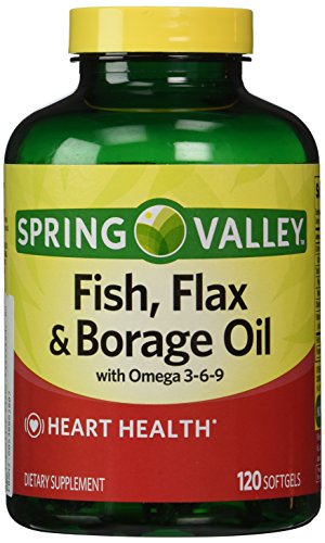 Product Cover Spring Valley - Fish, Flaxseed, Borage Oil, Omega 3, 6, 9, 120 Softgels