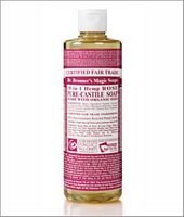 Product Cover Dr. Bronner's - Pure-Castile Liquid Soap (Rose, 16 ounce, 2-Pack) - Made with Organic Oils, 18-in-1 Uses: Face, Body, Hair, Laundry, Pets and Dishes, Concentrated, Vegan, Non-GMO