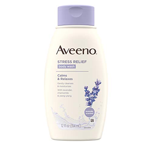 Product Cover Aveeno Stress Relief Body Wash with Soothing Oat,Lavender, Chamomile & Ylang-Ylang Essential Oils, Hypoallergenic, Dye-Free & Soap-Free Calming Body Wash gentle on Sensitive Skin, 12 fl. oz(Pack of 2)