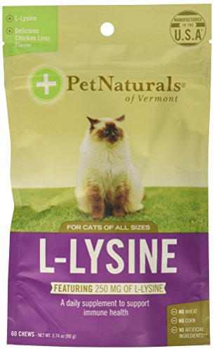 Product Cover Pet Naturals of Vermont Lysine FunShaped Chews for Cats 120 Count, 250mg