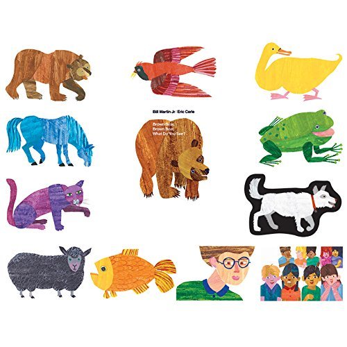 Product Cover Little Folk Visuals Brown Bear Precut Flannel/Felt Board Figures for Toddlers, Kindergarteners, Interactive Teaching 14-Piece Set for Flannel Board Stories
