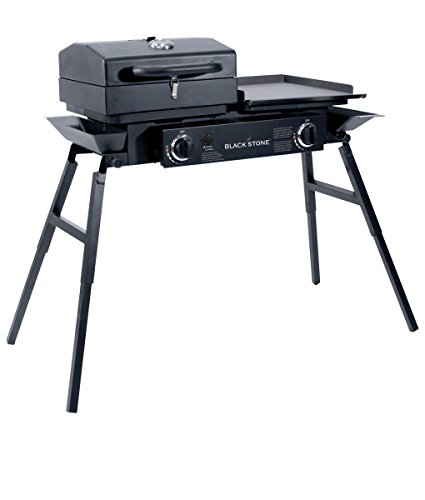 Product Cover Blackstone Grills Tailgater - Portable Gas Grill and Griddle Combo - Barbecue Box - Two Open Burners â€œ Griddle Top - Adjustable Legs - Camping Stove Great for Hunting, Fishing, Tailgating and More