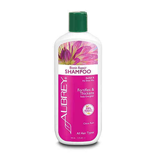 Product Cover Aubrey Biotin Repair Shampoo | Helps Strengthen Fine, Thin Hair | Baobab Oil & Ho Shou Wu | 75% Organic Ingredients | All Hair Types | 11oz