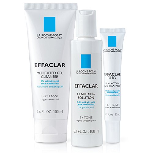 Product Cover La Roche-Posay Effaclar Dermatological Acne Treatment 3-Step System with Medicated Gel Cleanser, Clarifying Solution and Effaclar Duo, 2-Month Supply